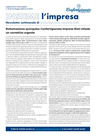 newsletter n.19 - 30 maggio 2026