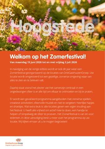 Hoogstede - Zomerfestival programmaboekje 2026