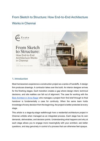 From Sketch to Structure: How End-to-End Architecture Works in Chennai