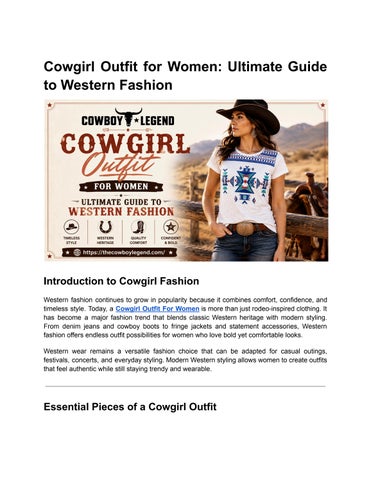 Cowgirl Outfit for Women Guide