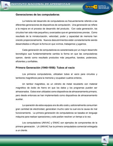 Generaciones de las computadoras