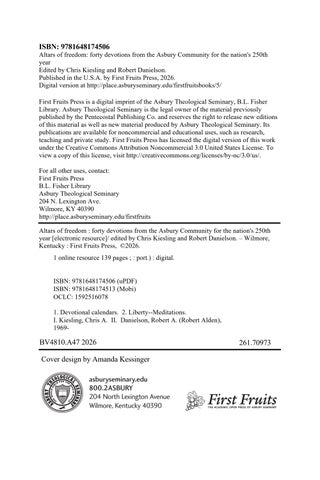 Altars of Freedom: Forty Devotions from the Asbury Community for a Nation’s 250th Year 第 4 页