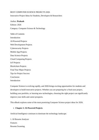 BEST COMPUTER SCIENCE PROJECTS 2026