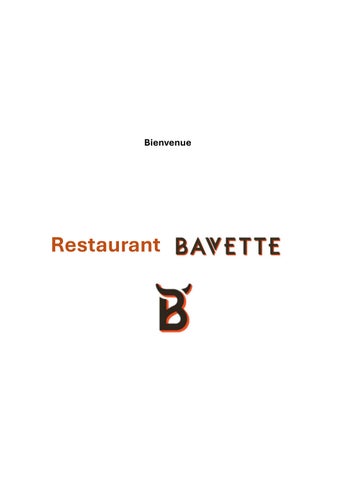 Menu Restaurant Bavette FR