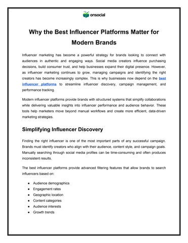 Why the Best Influencer Platforms Matter for Modern Brands by Onsocial ...