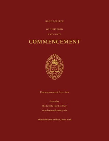 2026 Bard Commencement Program