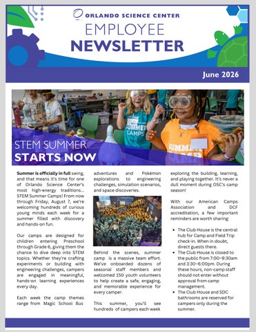 Employee Newsletter: June 2026
