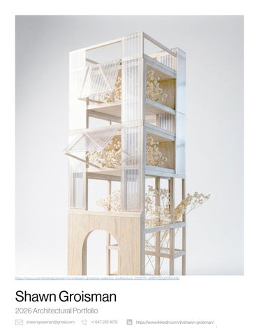Shawn Groisman // Waterloo Architecture 2026