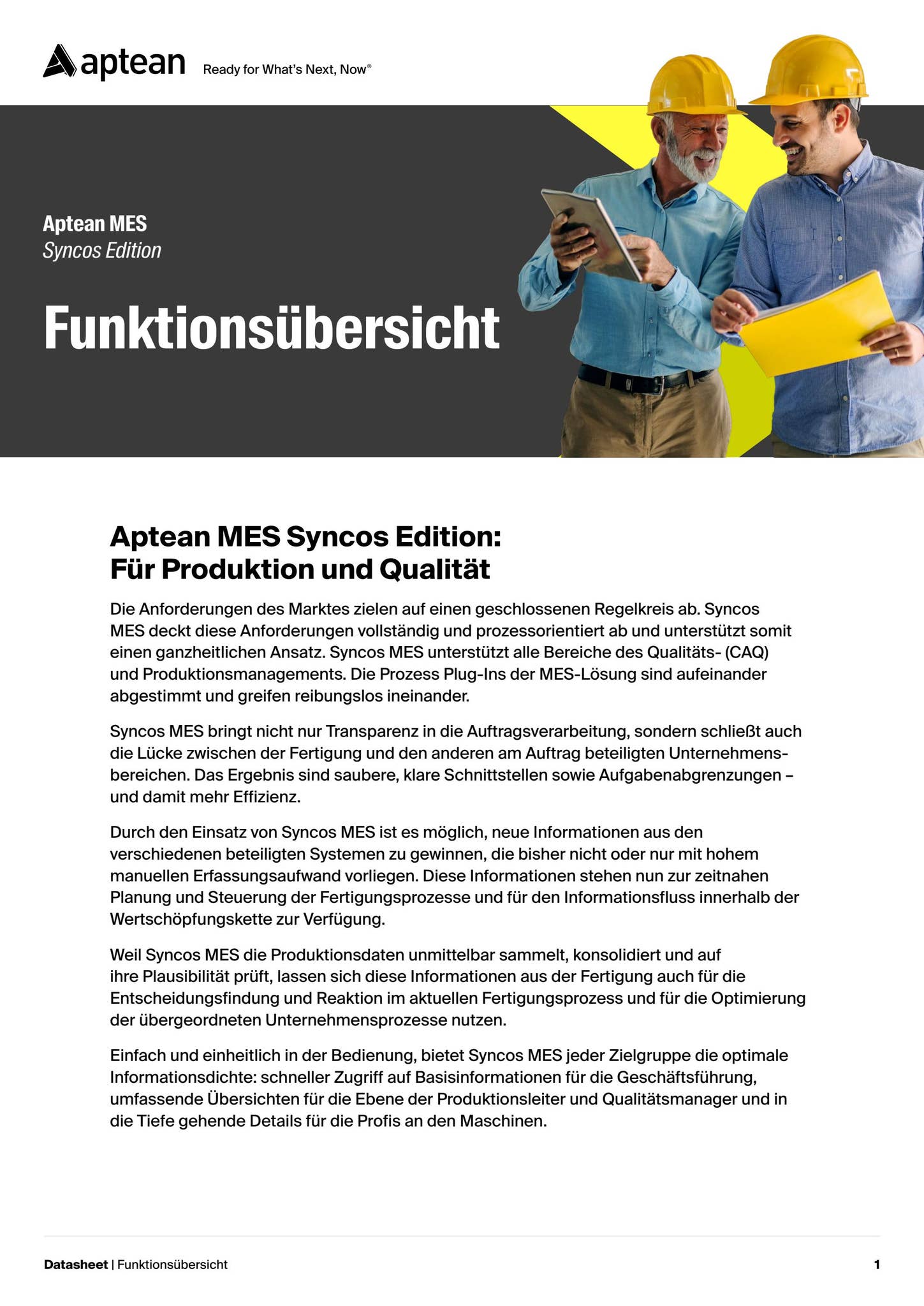 Aptean MES Syncos Edition - Funktionsübersicht by Aptean - Issuu
