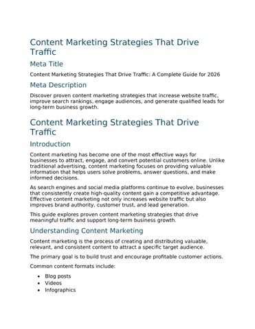 Content Marketing Strategies