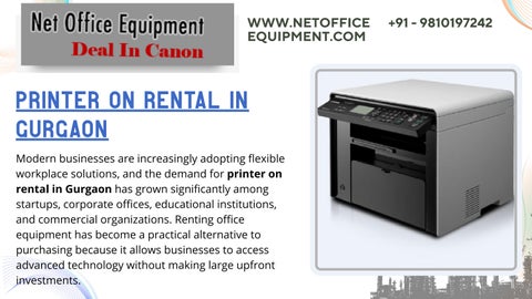 Why Businesses Prefer Printer On Rental In Gurgaon For Flexible And Cost-Effective Office Operations