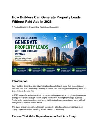 How Builders Can Generate Property Leads Without Paid Ads in 2026