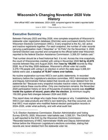 Hufton Files REPORT June 4 2026 FIVE PAGES
