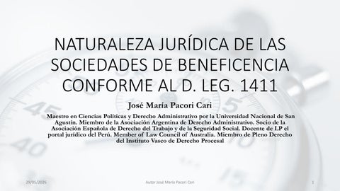 NATURALEZA JURÍDICA DE LAS SOCIEDADES DE BENEFICENCIA CONFORME AL D. LEG. 1411