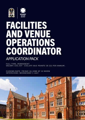 Application Pack - Facilities & Venue Operations Coordinator