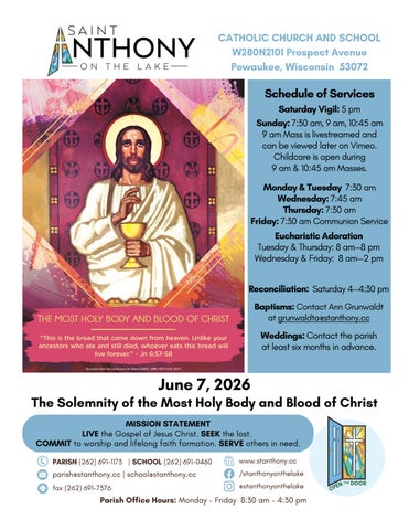 St. Anthony on the Lake Bulletin June 7, 2026