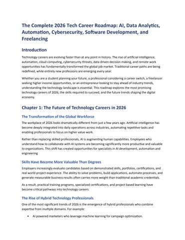 The Complete 2026 Tech Career Roadmap