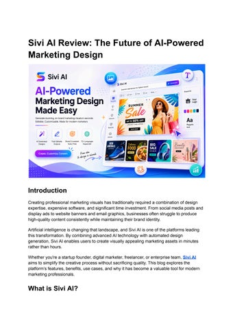 Sivi AI Review  The Future of AI-Powered Marketing Design