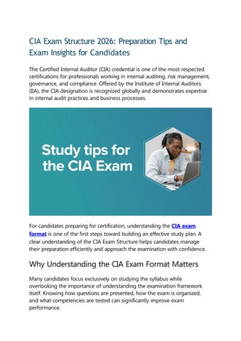 CIA Exam Structure 2026