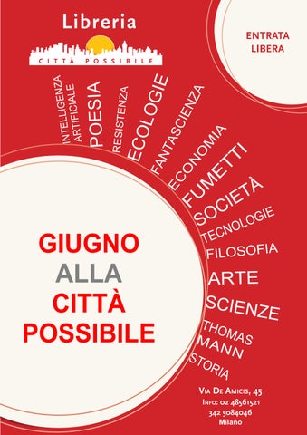 GIUGNO alla Libreria "Città Possibile": calendario incontri