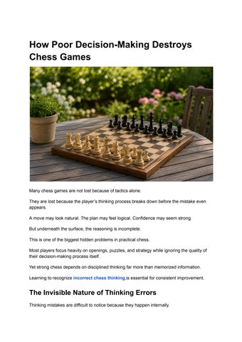 How Poor Decision-Making Destroys Chess Games | Improve Chess Thinking
