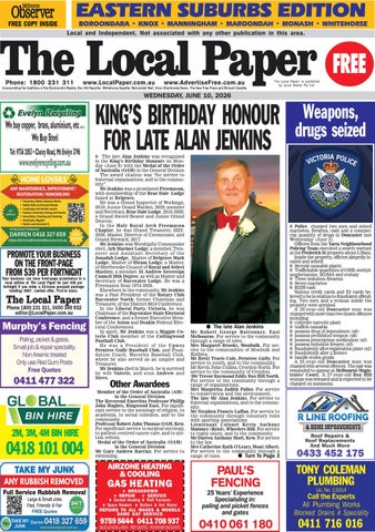 The Local Paper. Eastern Suburbs Edition. Wed., June 10, 2026