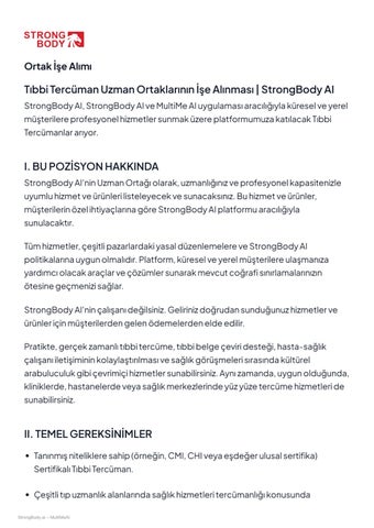 Medical Interpreter- StrongBodyAI Turkey