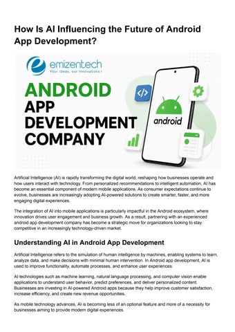 How Is AI Influencing the Future of Android App Development_