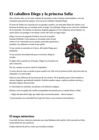 Cuento El Caballero Diego y La Princesa Sofía