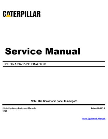 Caterpillar D5H Track-type Tractor Service Manual