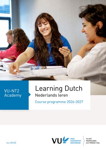 VU NT2 Academy - Learning Dutch - Course programme 2026-2027