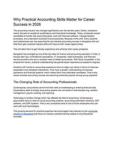 Why Practical Accounting Skills Matter for Career Success in 2026
