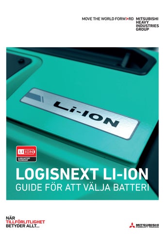 LOGISNEXT LI-ION - GUIDE FÖR ATT VÄLJA BATTERI