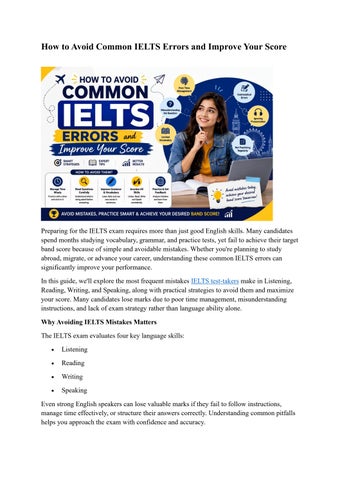 How to Avoid Common IELTS Errors and Improve Your Score