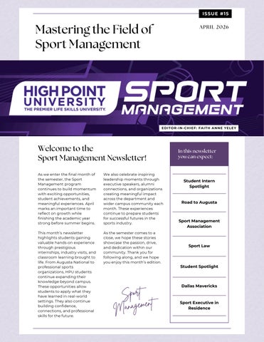 Mastering the Field of Sport Management - April 2026