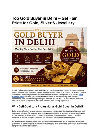 Top Gold Buyer in Delhi – Get Fair Price for Gold, Silver & Jewellery