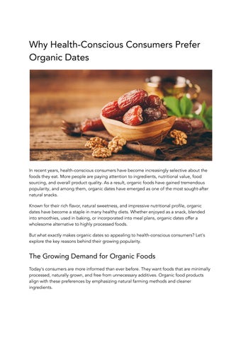Why Health-Conscious Consumers Prefer Organic Dates