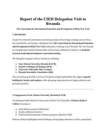 CIED delegation to Rwanda