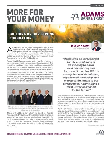 More For Your Money Q1 2026 | Adams Bank & Trust
