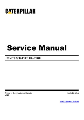  Caterpillar D5M Track-type Tractor Service Manual
