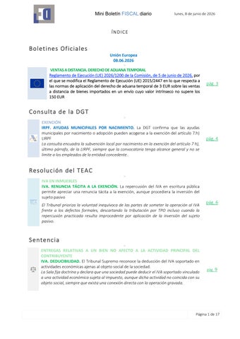 Mini Boletín FISCAL 08/06/2026 - www.gabinetedelaorden.com