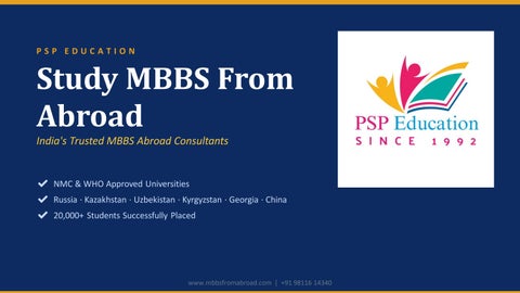 Study MBBS Abroad 2026 – Complete Student Guide by PSP Education
