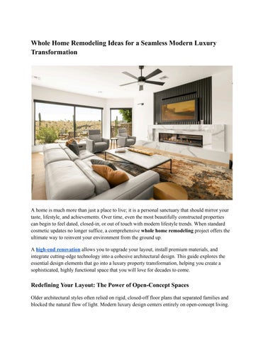 Whole Home Remodeling Ideas for a Seamless Modern Luxury Transformation