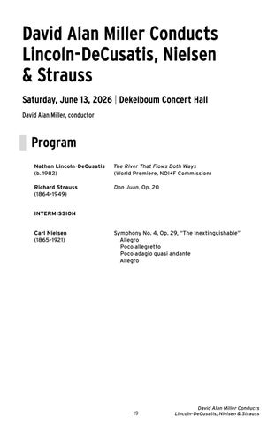 David Alan Miller Conducts Lincoln-DeCusatis, Nielsen & Strauss