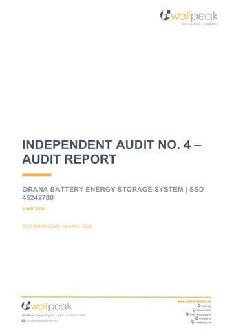 Orana BESS IA4 Independent Audit Report Rev.1