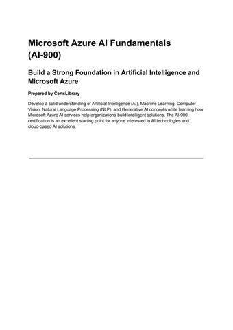Microsoft Azure AI Fundamentals AI-900