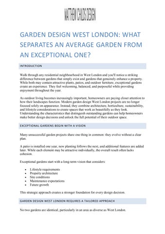 Garden Design West London