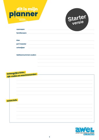 Agenda's - Mijn planner - Voorbeeld van drie versies