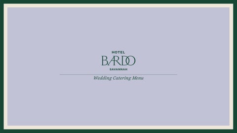 Hotel Bardo Wedding Catering Menu