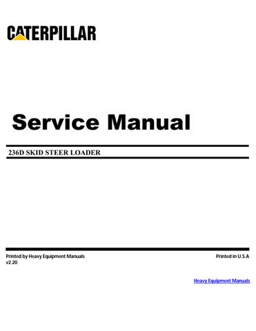 Caterpillar 236D Skid Steer Loader Service Manual